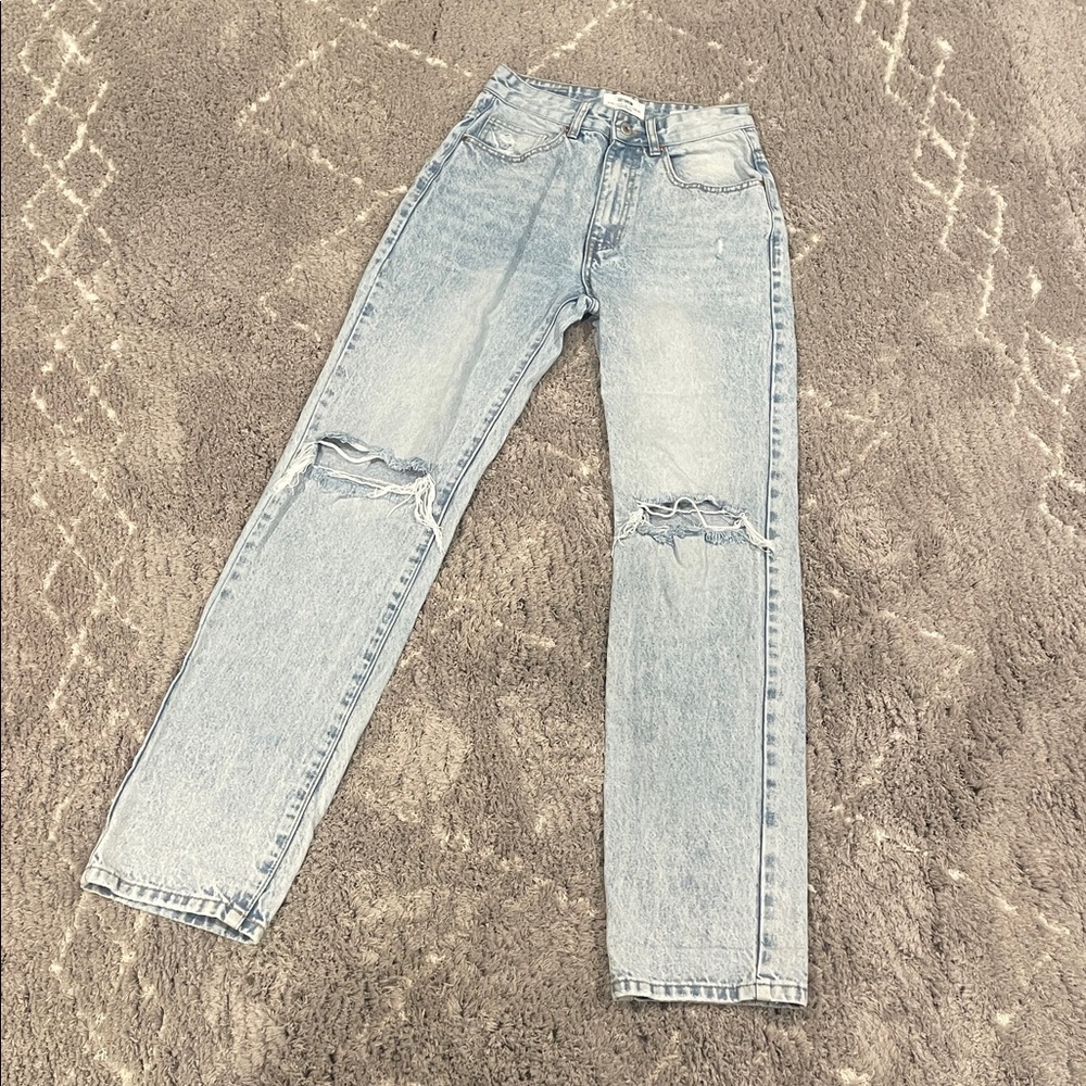 Cotton On Light Blue Straight Leg Jeans